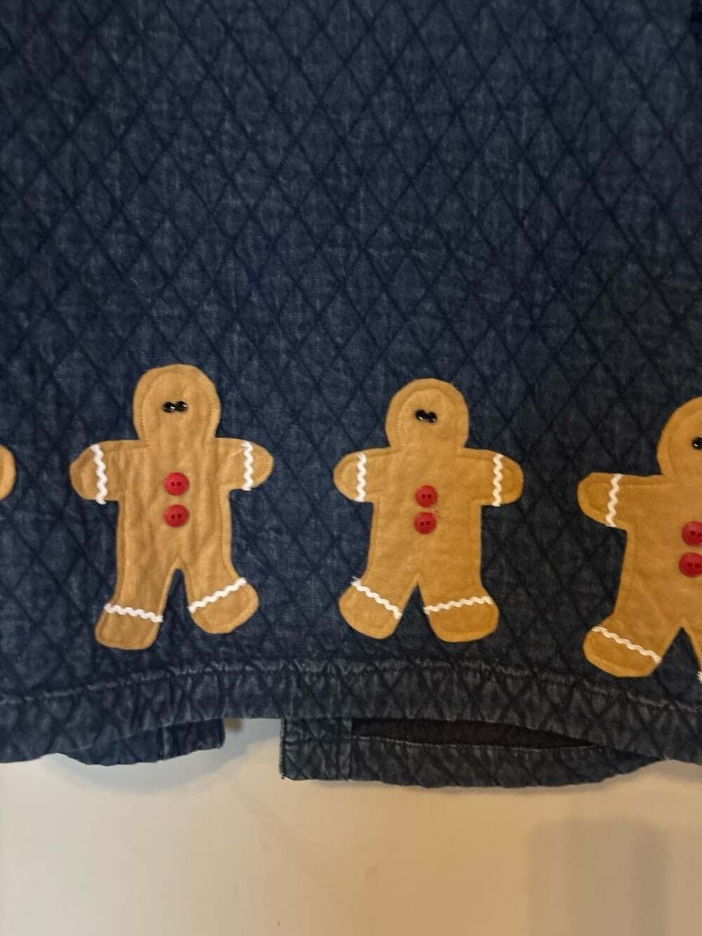 Vintage Haik's XL Quilted Denim Christmas Gingerbread Man Barn Chore Coat Jacket - Picture 6 of 6